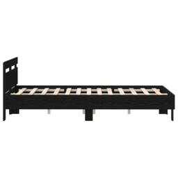 Berkfield Home Slatted Bed Frame Black Oak Engineered Wood 120 x 190 cm Solid - thumbnail 8