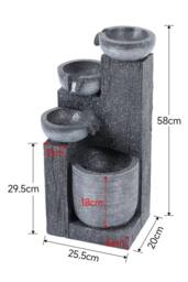 Garden Sanctuary Solar-Powered Patio Rockery Decor Water Feature in Natural - thumbnail 6