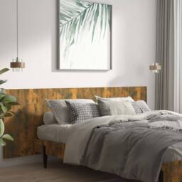 Berkfield Home Wall Headboard Smoked Oak 240x1.5x80 cm Engineered Wood in Brown - thumbnail 3