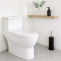 Harbour Housewares Round Toilet Brush & Holder - Cleaning Brush Set with Non Slip Base in Jet Black - thumbnail 6