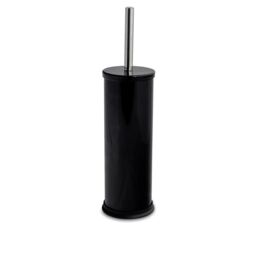 Harbour Housewares Round Toilet Brush & Holder - Cleaning Brush Set with Non Slip Base in Jet Black