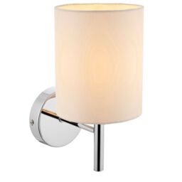 Loops Dimmable LED Wall Light Chrome & Off-White Shade Modern Lounge Lamp Lighting in White