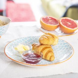 Nicola Spring 24 Piece Hand-Printed Dinner Crockery Set in Blue - thumbnail 5