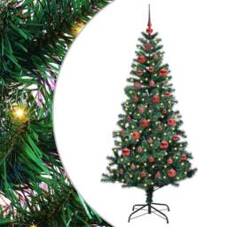 Berkfield Home Artificial Pre-lit Christmas Tree Green 150 cm PVC & Metal - thumbnail 2