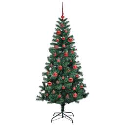 Berkfield Home Artificial Pre-lit Christmas Tree Green 150 cm PVC & Metal - thumbnail 4