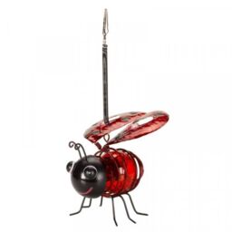 Marco Paul Pack of 3 Metal Red Ladybird Solar Powered Garden Ornament - thumbnail 8