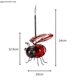 Marco Paul Pack of 3 Metal Red Ladybird Solar Powered Garden Ornament - thumbnail 4