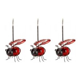 Marco Paul Pack of 3 Metal Red Ladybird Solar Powered Garden Ornament - thumbnail 2