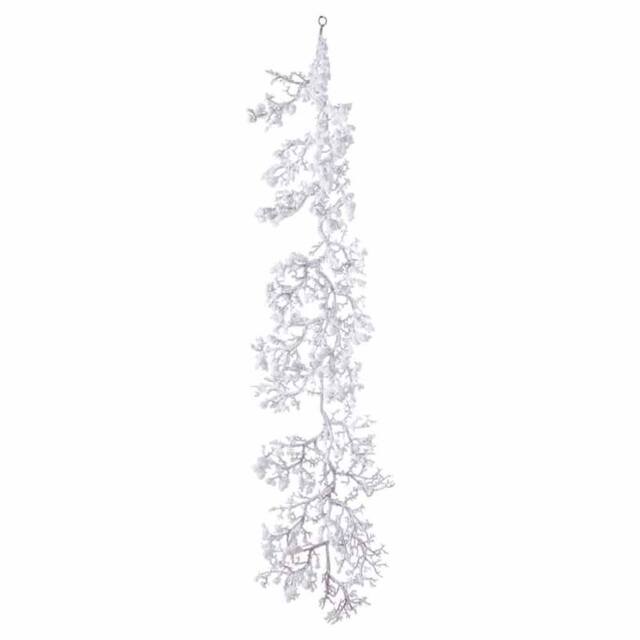 Lemon Pavilion Furniture and Decor Snowy Garland Artificial Plant - Plastic - L32 x W32 x H150 cm in White