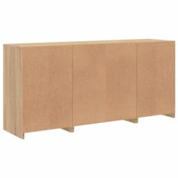 Berkfield Home Sideboard with LED Lights Sonoma Oak 142.5x37x67 cm in Light Tan - thumbnail 8