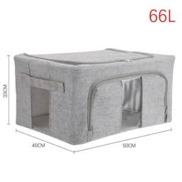KORVIXA 66L - Large Folding Stackable Organizer Clot hes Box in Grey - Size: 900mm - thumbnail 2