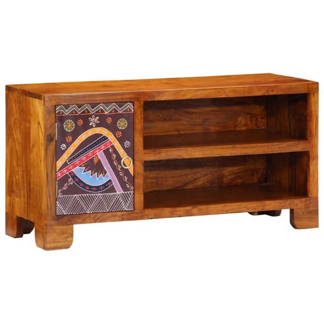 Berkfield Home TV Cabinet Multicolour 90x30x45 Solid Wood Acacia - image 1