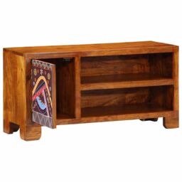 Berkfield Home TV Cabinet Multicolour 90x30x45 Solid Wood Acacia - thumbnail 4
