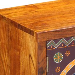 Berkfield Home TV Cabinet Multicolour 90x30x45 Solid Wood Acacia - thumbnail 8