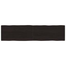 Berkfield Home Table Top Dark Grey 200x50x(2-6) cm Treated Solid Wood Live Edge in Brown - thumbnail 2