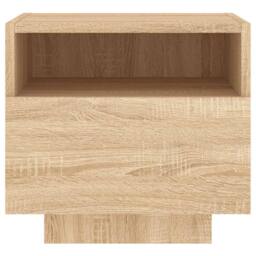 Berkfield Home Bedside Cabinet with LED Lights Sonoma Oak 40x39x37 cm in Brown - Size: 40 x 39 x 37 cm - thumbnail 7