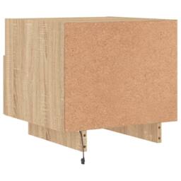 Berkfield Home Bedside Cabinet with LED Lights Sonoma Oak 40x39x37 cm in Brown - Size: 40 x 39 x 37 cm - thumbnail 9