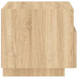 Berkfield Home Bedside Cabinet with LED Lights Sonoma Oak 40x39x37 cm in Brown - Size: 40 x 39 x 37 cm - thumbnail 8