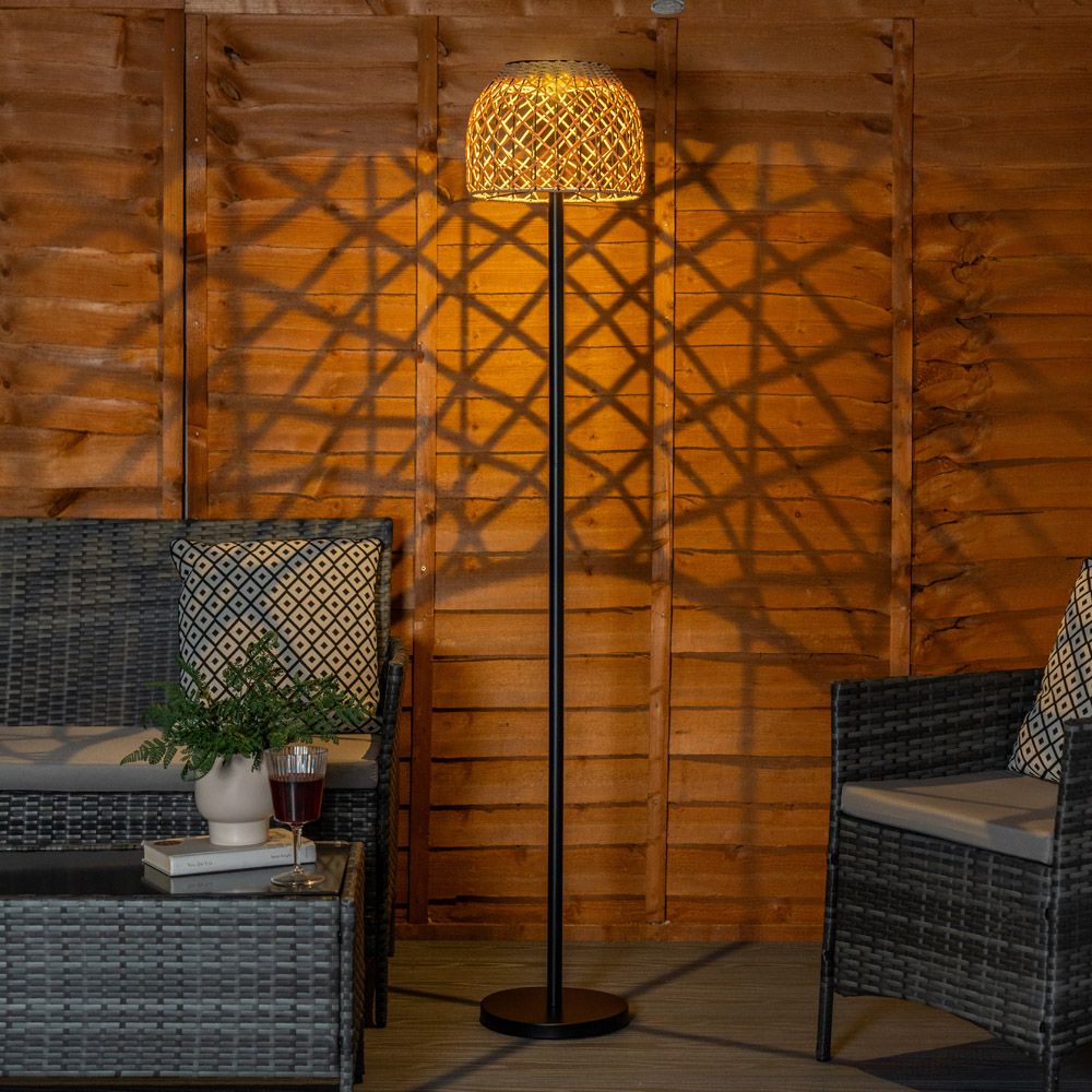 thumbnail image 2 of Shumi Solar Outdoor Floor Lamp - Rattan Design For Patio, Garden, & Indoor Spaces 2 of 6