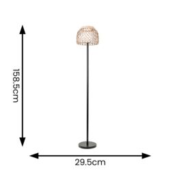 ValueLights Natural Rope Solar Powered Outdoor Garden Light Floor Lamp with Rattan Shade - thumbnail 5