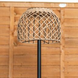 ValueLights Natural Rope Solar Powered Outdoor Garden Light Floor Lamp with Rattan Shade - thumbnail 4