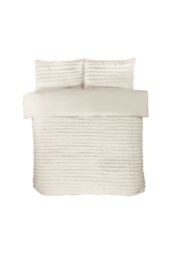 Rapport Home Chunky Ribbed Fur Polyester Soft & Cozy Duvet Cover Set With Pillowcase in White - Size: King - thumbnail 2