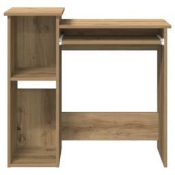 Berkfield Home Desk with Shelves Artisan Oak 84x40x78 cm Engineered Wood in Brown - Size: 84 x 40 x 78 cm - thumbnail 5