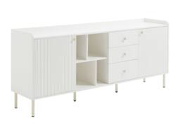 Vente-unique Sideboard With 2 Doors, 3 Drawers & 4 Niches - White & Gold - thumbnail 5