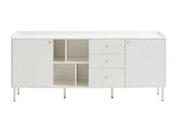 Vente-unique Sideboard With 2 Doors, 3 Drawers & 4 Niches - White & Gold - thumbnail 4