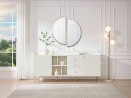 Vente-unique Sideboard With 2 Doors, 3 Drawers & 4 Niches - White & Gold - thumbnail 1