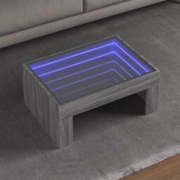 Berkfield Home Coffee Table with Infinity LED Grey Sonoma 70x50x30 cm - Size: 70 x 50 x 30 cm - thumbnail 1