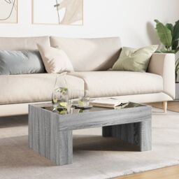 Berkfield Home Coffee Table with Infinity LED Grey Sonoma 70x50x30 cm - Size: 70 x 50 x 30 cm - thumbnail 4