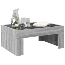 Berkfield Home Coffee Table with Infinity LED Grey Sonoma 70x50x30 cm - Size: 70 x 50 x 30 cm - thumbnail 5