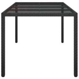 Berkfield Home Garden Dining Table Black 190x90x75 cm Poly Rattan - Size: 190 x 90 x 75 cm - thumbnail 4