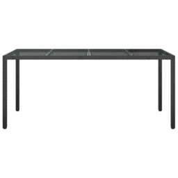 Berkfield Home Garden Dining Table Black 190x90x75 cm Poly Rattan - Size: 190 x 90 x 75 cm - thumbnail 3