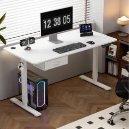 MCC Direct Electric Desk Standing/Sitting Computer Desk Height Adjustable 120cm in White - thumbnail 1