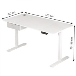 MCC Direct Electric Desk Standing/Sitting Computer Desk Height Adjustable 120cm in White - thumbnail 7