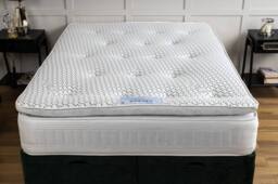 UK Bed Furniture Oxford Pillowtop Mattress in White - Size: Single - thumbnail 3