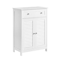 SoBuy Bathroom Storage Cabinet Cupboard 2 Shutter Doors - H87 in White - thumbnail 5
