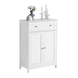 SoBuy Bathroom Storage Cabinet Cupboard 2 Shutter Doors - H87 in White - thumbnail 6