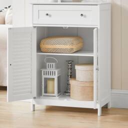 SoBuy Bathroom Storage Cabinet Cupboard 2 Shutter Doors - H87 in White - thumbnail 8