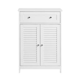 SoBuy Bathroom Storage Cabinet Cupboard 2 Shutter Doors - H87 in White - thumbnail 2