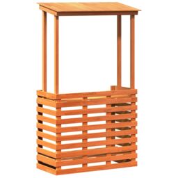 Berkfield Home Outdoor Bar Table with Roof Brown 112.5x57x195.5 cm Solid Wood - thumbnail 2
