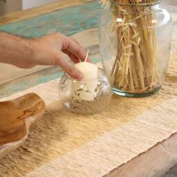 Serenityy Natural Floral Glass Bowl Candle Holder - Margarita - 8x10cm in Clear - Size: 8x10ft - thumbnail 9
