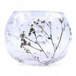 Serenityy Natural Floral Glass Bowl Candle Holder - Margarita - 8x10cm in Clear - Size: 8x10ft - thumbnail 2