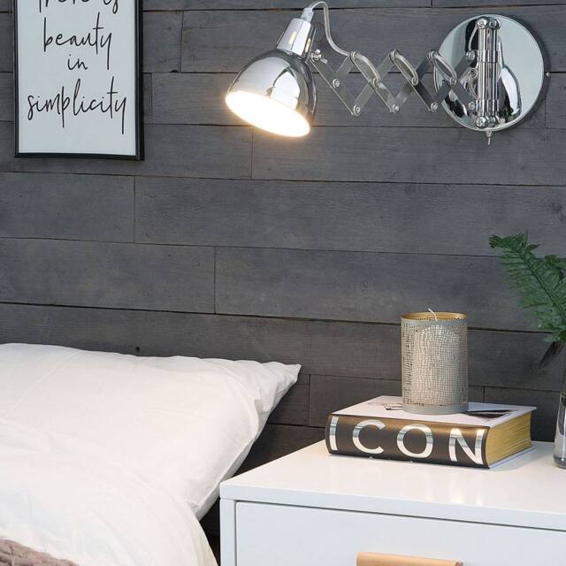 Wyld and Coco Silver Steel Wall Lamp - Adjustable Swing Arm Sconce - image 1