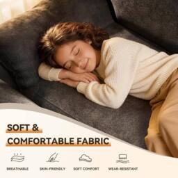 Gartistgo 5-Seater Modular Corner Sofa Soft Velvet Fabric No Assembly in Dark Grey - thumbnail 3