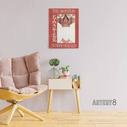 "Artery8 Herald Easter Cover Art Nouveau Canvas Wall Art Print Ethel Reed in Red - Size: W18"" x H24""" - thumbnail 3