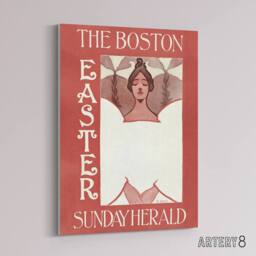 "Artery8 Herald Easter Cover Art Nouveau Canvas Wall Art Print Ethel Reed in Red - Size: W18"" x H24""" - thumbnail 2