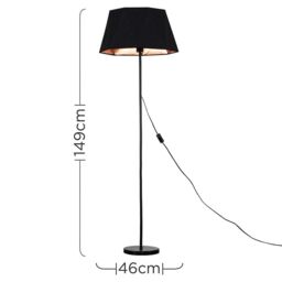 ValueLights Charlie Modern Stem Black Floor Lamp - thumbnail 5
